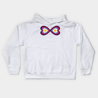 Polyamory Heart Infinity Symbol - New Pride Colors! Kids Hoodie